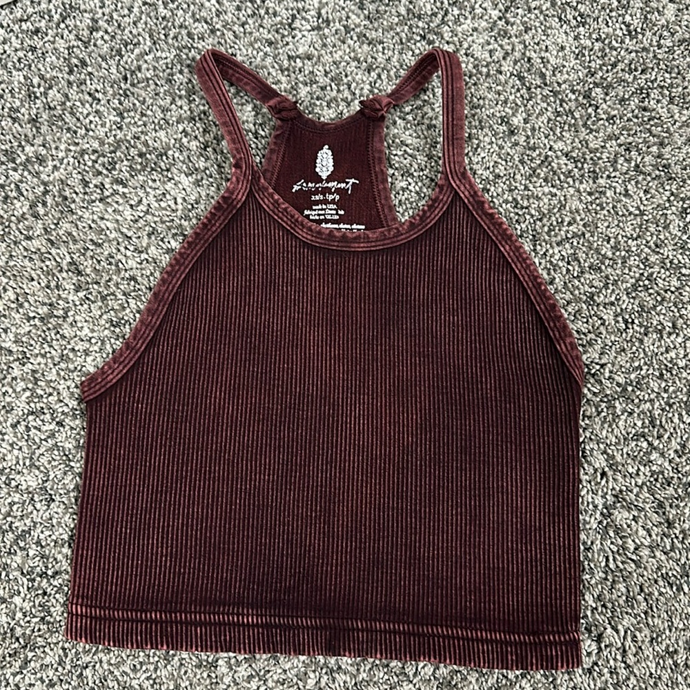 Free People Ribbed Fitted Crop Tank Top